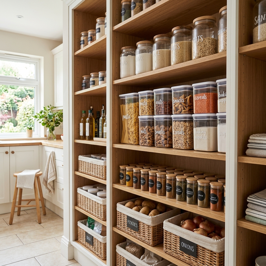 Organized kitchen pantry